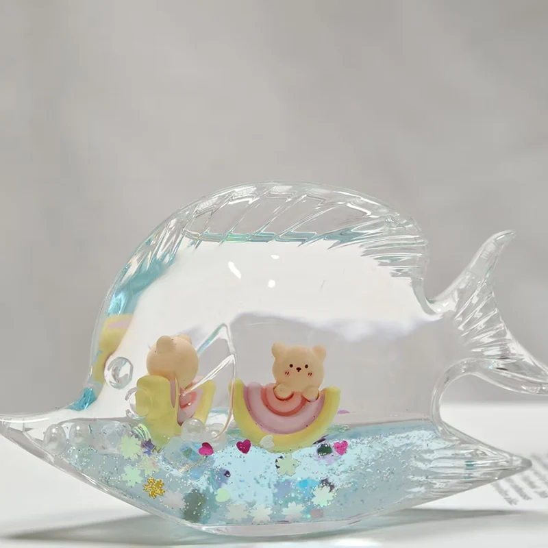 Tropical Fish Liquid Desk Decoration