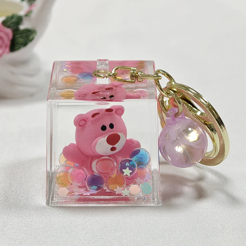 Small Square Liquid Keychain